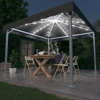 Berkfield Home Gazebo with LED String Lights 300x300 cm Anthracite Aluminium in Black