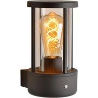 Lucide 'LORI' Non Dimmable Stylish Day Night Sensor Outdoor Wall Light 1xE27 in Black