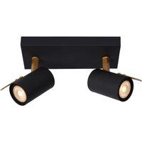 Lucide 'GRONY' Dimmable Rotatable Indoor LED Twin Ceiling Spotlight GU10 in Black