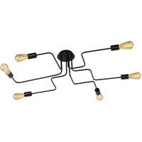 Lucide 'LESTER' Dimmable Stylish Indoor Decorative Flush Ceiling Light 6xE27 in Black