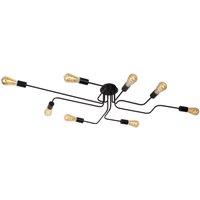 Lucide 'LESTER' Dimmable Stylish Indoor Decorative Flush Ceiling Light 8xE27 in Black