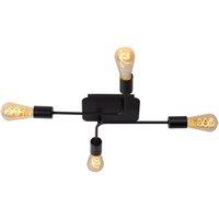 Lucide 'LESTER' Dimmable Stylish Indoor Decorative Flush Ceiling Light 4xE27 in Black