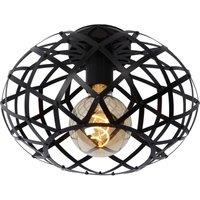 Lucide 'WOLFRAM' Dimmable Stylish Indoor Decorative Flush Ceiling Light 1xE27 in Black