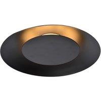 Lucide 'FOSKAL' Non Dimmable Stylish Modern Indoor LED Flush Ceiling Light in Black