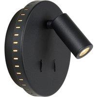 Lucide 'BENTJER' Modern Non Dimmable Tiltable Stylish Reading Wall Light in Black