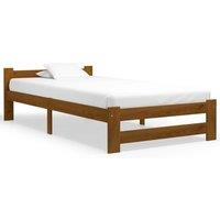 Berkfield Home Bed Frame Honey Brown Solid Pine Wood 90x200 cm