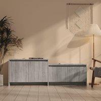 Berkfield Home TV Cabinet Grey Sonoma 146.5x35x50 cm Engineered Wood