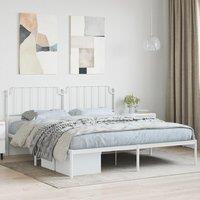 Berkfield Home Metal Bed Frame with Headboard White 183x213 cm