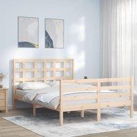 Berkfield Home Bed Frame with Headboard 120x200 cm Solid Wood in Brown
