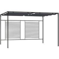 Berkfield Home Gazebo with Retractable Roof 4x3x2.3 m Anthracite 180 g/m in Black