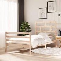 Berkfield Home Bed Frame Solid Wood Pine 100x200 cm in Brown