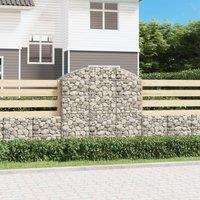 Berkfield Home Arched Gabion Basket 150x50x140/160 cm Galvanised Iron in Silver