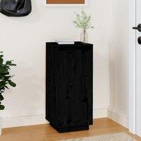 Berkfield Home Shoe Cabinet Black 35x35x80 cm Solid Wood Pine | Size: 35 x 35 x 80 cm