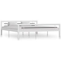 Berkfield Home Bed Frame White & Black Metal 180x200 cm Super King