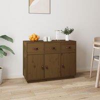 Berkfield Home Sideboard Honey Brown 100x40x75 cm Solid Wood Pine | Size: 100 x 40 x 75 cm