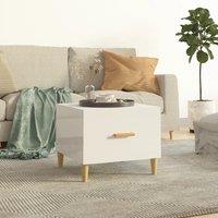 Berkfield Home Coffee Table High Gloss White 50x50x40 cm Engineered Wood | Size: 50 x 50 x 40 cm