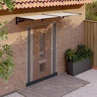 Berkfield Home Door Canopy Black & Transparent 239x90 cm Polycarbonate in Clear