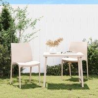Berkfield Home Garden Chairs 2 pcs Cream 50x46x80 cm Polypropylene in Beige | Size: 50 x 46 x 80 cm