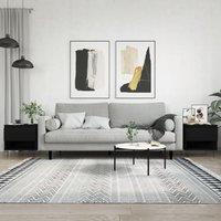 Berkfield Home Coffee Tables 2 pcs Black 50x46x50 cm Engineered Wood | Size: 50 x 46 x 50 cm