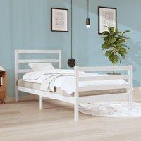 Berkfield Home Bed Frame White Solid Wood Pine 90x200 cm