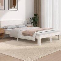 Berkfield Home Bed Frame White Solid Wood 120x190 cm Small Double