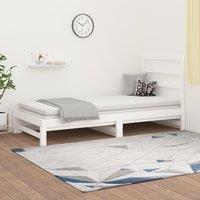 Berkfield Home Pull-out Day Bed White 2x(90x200) cm Solid Wood Pine