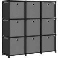 Berkfield Home 9-Cube Display Shelf with Boxes Black 103x30x107.5 cm Fabric