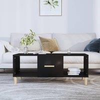 Berkfield Home Coffee Table Black 102x50x40 cm Engineered Wood | Size: 102 x 50 x 40 cm