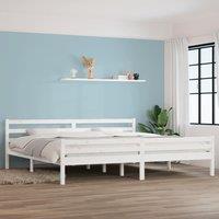 Berkfield Home Bed Frame White Solid Wood 200x200 cm