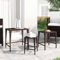 Berkfield Home Nesting Tables 3 pcs Brown Poly Rattan
