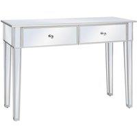 Berkfield Home Mirrored Console Table MDF & Glass 106.5x38x76.5 cm in Silver