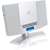Denver CD Player Wall Mountable with FM Radio & Clock Alarm in Silver
