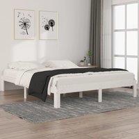 Berkfield Home Bed Frame White Solid Wood Pine 160x200 cm