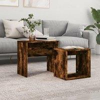 Berkfield Home Nesting Coffee Tables 2 pcs Smoked Oak Engineered Wood in Brown