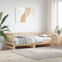 Berkfield Home Pull-out Day Bed 2x(80x200) cm Solid Wood Pine in Brown