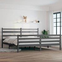 Berkfield Home Bed Frame Solid Wood Pine 200x200 cm Grey
