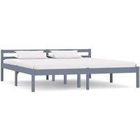 Berkfield Home Bed Frame Grey Solid Pine Wood 160x200 cm