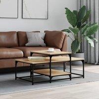 Berkfield Home Coffee Table Sonoma Oak 102x60x45 cm Engineered Wood in Brown | Size: 102 x 60 x 45 cm