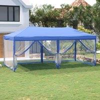 Berkfield Home Folding Party Tent with Sidewalls Blue 3x6 m