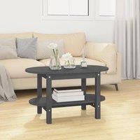 Berkfield Home Coffee Table Grey 80x45x45 cm Solid Wood Pine | Size: 80 x 45 x 45 cm