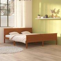 Berkfield Home Bed Frame Honey Brown Solid Wood Pine 180x200 cm Super King