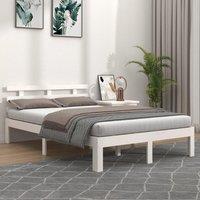 Berkfield Home Bed Frame White Solid Wood 140x190 cm