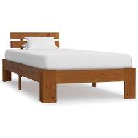 Berkfield Home Bed Frame Honey Brown Solid Pine Wood 90x200 cm