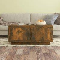 Berkfield Home Coffee Table Smoked Oak 102x50x45 cm Engineered Wood in Brown | Size: 102 x 50 x 45 cm