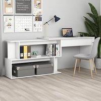 Berkfield Home Corner Desk White 200x50x76 cm Engineered Wood | Size: 200 x 50 x 76 cm