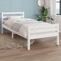 Berkfield Home Bed Frame White Solid Wood 100x200 cm