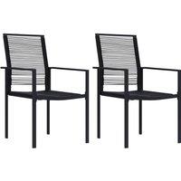 Berkfield Home Garden Chairs 2 pcs PVC Rattan Black
