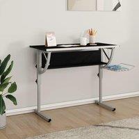 Berkfield Home Craft Desk Black&Grey 110x53x(58-87) cm Engineered Wood&Steel in Black