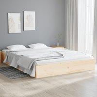 Berkfield Home Bed Frame Solid Wood 140x190 cm in Brown