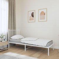 Berkfield Home Metal Bed Frame with Headboard White 75x190 cm Small Single